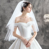 The Set Of Noodle Wedding Dress 2026 New Bride's Words And Shoulders Simple Heben Thin Small Son Mori Super Fairy Tail Wedding Dress HZ0517