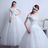 Wedding Dress Bride 2026 New Large-Size Slim Slim Wedding Dress Word Thin Shoulder Thin Korean Style Ponhong Skirt HZ0517