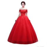 Direct Sales 2025 New Bridal Large-Size Wedding Dress Big Red Shoulder Pregnant Woman Wedding Dress T42 HZ0517