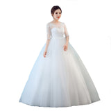 2025 New Bridal Wedding Dress Korean Word Shoulder High-Waisted Pregnant Woman Large Size Wedding Dress HZ0517