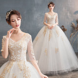 2025 New Champagne White Wedding Dress Small Super Fairy Dream Wedding Dress F52 HZ0517