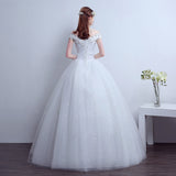 Wedding Dress Bride 2026 New Large-Size Slim Slim Wedding Dress Word Thin Shoulder Thin Korean Style Ponhong Skirt HZ0517