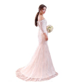 Wedding Dress 2025 New Spring Korean Version Of The Word Shoulder Thin Waist Fish Tail Lace Bride Y03 HZ0517