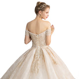 Main Wedding Dress 2025 New One-Word Princess Dream Bridal Dress Wedding Long Tail Super Fairy Starry Summer HZ0517