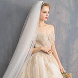 Main Wedding Dress 2025 New One-Word Princess Dream Bridal Dress Wedding Long Tail Super Fairy Starry Summer HZ0517