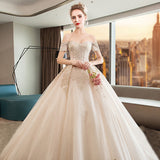 French Wedding Dress 2025 New Bridal Small Champagne-Colored Drag Hepburn Retro Thin Super Fairy Thin HZ0517