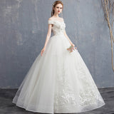 Wedding Dress 2026 New Word Shoulder Bride Thin High-Waist Pregnant Simple Small Tail HZ0517