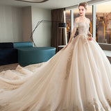 French Wedding Dress 2025 New Bridal Small Champagne-Colored Drag Hepburn Retro Thin Super Fairy Thin HZ0517