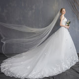 Sen Family Light Wedding Dress With Thin Korean Dream Princess Drag Tail Super Fairy Bride Wedding Yarn 2026 New Model HZ0517