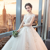 One-Word Shoulder Wedding Dress 2026 New Bridal Korean Version Of The Court Princess Is Thin And Simple Wedding Dress HZ0517