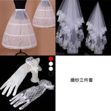 Bride Wedding Three-Piece Set 2026 New Korean Wedding Dress Brae White Wedding Accessories HZ0517