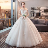 One-Word Shoulder Wedding Dress 2026 New Bridal Korean Version Of The Court Princess Is Thin And Simple Wedding Dress HZ0517