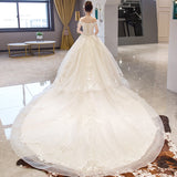 Light Wedding Dress 2026 New Bridal Tailing Dream Shoulder He Law Style Mori Super Fairy Simple Wedding Dress HZ0517