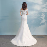 One-Word Shoulder Sen Shawl Dress Princess Slim Thin Fish Tail Tail Bridal Wedding Light Wedding Dress 2026 New HZ0517