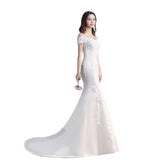 One-Word Shoulder Sen Shawl Dress Princess Slim Thin Fish Tail Tail Bridal Wedding Light Wedding Dress 2026 New HZ0517