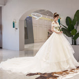 Light Wedding Dress 2026 New Bridal Tailing Dream Shoulder He Law Style Mori Super Fairy Simple Wedding Dress HZ0517