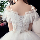 Wedding Dress Super Fairy 2025 New Champagne Bride Wedding Word Shoulder Slings Thin Wedding Dress F60 HZ0517