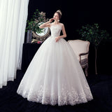 Supply Products 2025 New Wedding Dress Bride Word Shoulder Thin Large Size Dress Dress F63 HZ0517