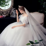 2025 New Wedding Dress Wish Shoulder Lotus Side Plus Large Lace Wedding Dress Female F57 HZ0517