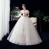 Wedding Dress Super Fairy 2025 New Champagne Bride Wedding Word Shoulder Slings Thin Wedding Dress F60 HZ0517