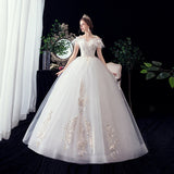 Wedding Dress Super Fairy 2025 New Champagne Bride Wedding Word Shoulder Slings Thin Wedding Dress F60 HZ0517