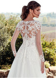 Wedding Dress 2026 New Hot Lace Dress French Paste Deep V-Neck Transparent Long-Sleeved Main Wedding Dress HZ0517