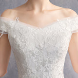 One-Word Shoulder Main Wedding Dress 2026 New Female Maid Bridal In The Spring High-Waist Long Tug-Tail Thin Dress HZ0517