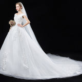 One-Word Shoulder Main Wedding Dress 2026 New Female Maid Bridal In The Spring High-Waist Long Tug-Tail Thin Dress HZ0517