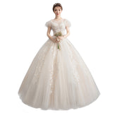 Main Light Wedding Dress 2026 New Bridal French Heavy Industry Hebenqidi Small Simple One-Word Shoulder Wedding Dress HZ0517