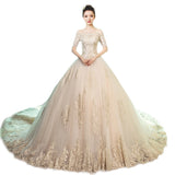 Court Main Wedding Dress Bride 2026 New Retro French Wedding Long Sleeves Long Tailed Main Wedding Dress HZ0517