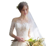 Wedding Dress Women 2026 New Bride Wedding Shoulder Super Fairy Long Sleeve Princess Lace Tugtail Thin HZ0517