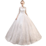 Light Wedding Dress 2026 New Bridal Tailing Dream Net Red Long-Sleeved Court Style Light Wedding Dress HZ0517