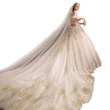 Wedding Dress 2025 New One-Word Princess Dream Court Bride Large Code Super Fairy Star Long Tail W37 HZ0517