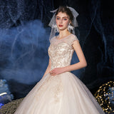 2025 New Word Shoulder Thin Sipicre Bridal Shallow Champagne Shoulder Lace Super Fairy Wedding Dress HZ0517