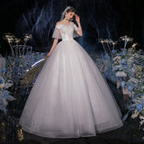2025 New Sen System Hepburn A Word Star Princess Super Fairy Dream Small White Simple Wedding Dress F69 HZ0517