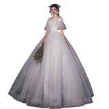 2025 New Sen System Hepburn A Word Star Princess Super Fairy Dream Small White Simple Wedding Dress F69 HZ0517