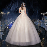 2025 New Word Shoulder Thin Sipicre Bridal Shallow Champagne Shoulder Lace Super Fairy Wedding Dress HZ0517