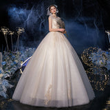 2025 New Word Shoulder Thin Sipicre Bridal Shallow Champagne Shoulder Lace Super Fairy Wedding Dress HZ0517