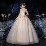 2025 New Senyi One-Word Champagne Starry Sky Main Wedding Dress Bride Dream Thin Simple Sleeve Woman F67 HZ0517