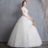 2026 New Wedding Dress Shoulder-To-Shoulder Bride Wedding Korean Version Of Three-Dimensional Flowers Thin Wedding Dress Princess HZ0517