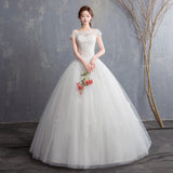 2026 New Wedding Dress Shoulder-To-Shoulder Bride Wedding Korean Version Of Three-Dimensional Flowers Thin Wedding Dress Princess HZ0517