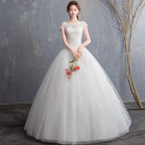 2026 New Wedding Dress Shoulder-To-Shoulder Bride Wedding Korean Version Of Three-Dimensional Flowers Thin Wedding Dress Princess HZ0517