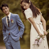 Scenic Light Wedding Dress 2026 New Bridal Dress He Benson Family Travel To Repair Simple Dress Small Children HZ0517