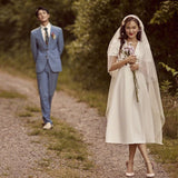 Scenic Light Wedding Dress 2026 New Bridal Dress He Benson Family Travel To Repair Simple Dress Small Children HZ0517