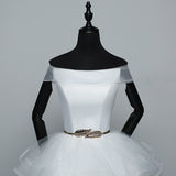 The Main Wedding Dress 2026 New Bride's Word And Shoulder Is Thin And Simple, The Little Girl's Small French Light Wedding Dress Yarn HZ0517