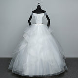 The Main Wedding Dress 2026 New Bride's Word And Shoulder Is Thin And Simple, The Little Girl's Small French Light Wedding Dress Yarn HZ0517