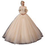 Main Light Wedding Dress 2026 New Bridal Champagne Senong Tailing French-Style Shoulder Super Fairy Thin And Simple HZ0517
