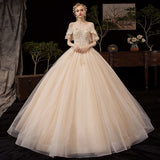 Main Light Wedding Dress 2026 New Bridal Champagne Senong Tailing French-Style Shoulder Super Fairy Thin And Simple HZ0517