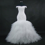 Fishtail Strap Main Wedding Dress Lace Long Bride Wedding Mid-Rise Large Dress Summer HZ0517
