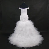 Fishtail Strap Main Wedding Dress Lace Long Bride Wedding Mid-Rise Large Dress Summer HZ0517